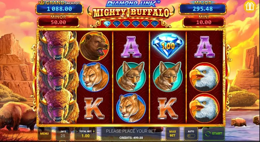 Ігровий автомат Diamond Link Mighty Buffalo demo