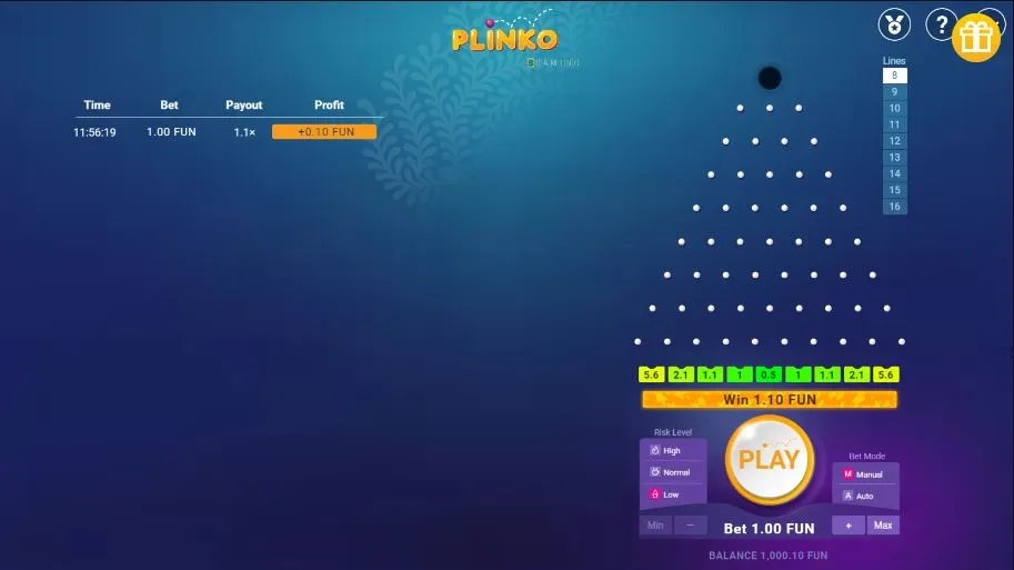 Ігровий автомат Plinko XY demo