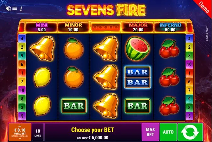 Ігровий автомат Sevens Fire demo